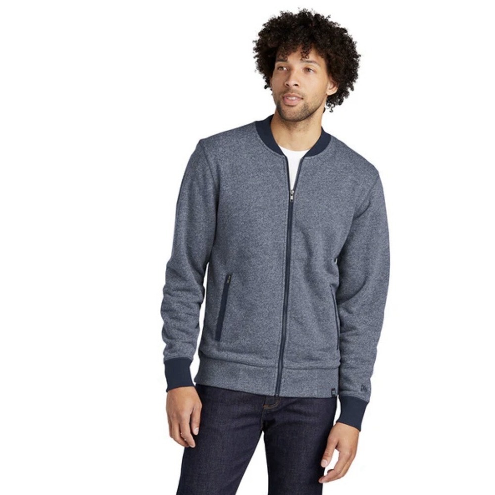 NEW! New Era Terry Baseball Jacket Full Zip Blue SZ S